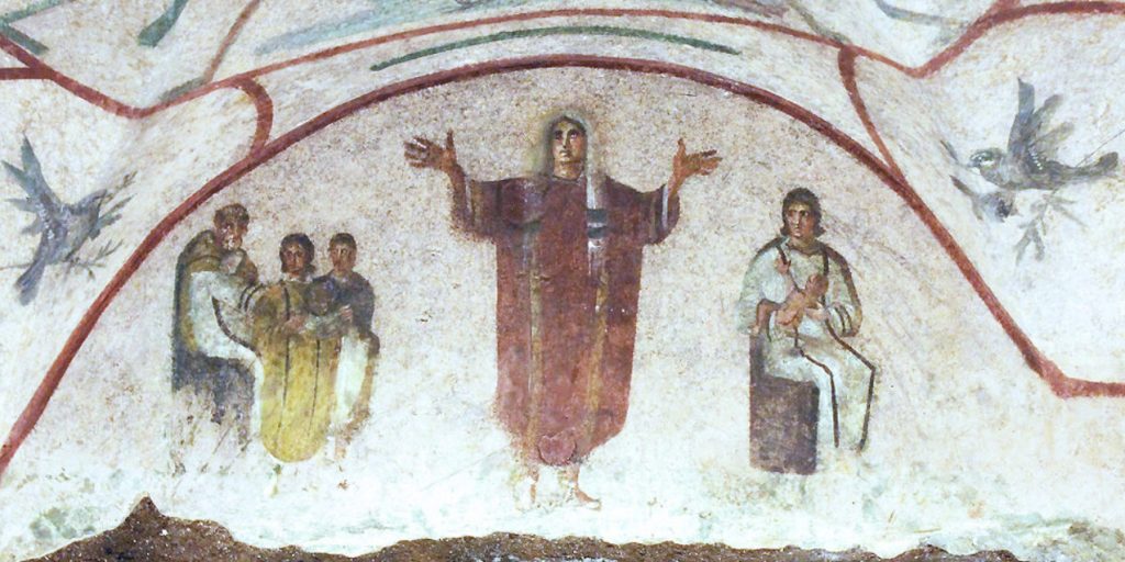 woman praying, Priscilla catacombs