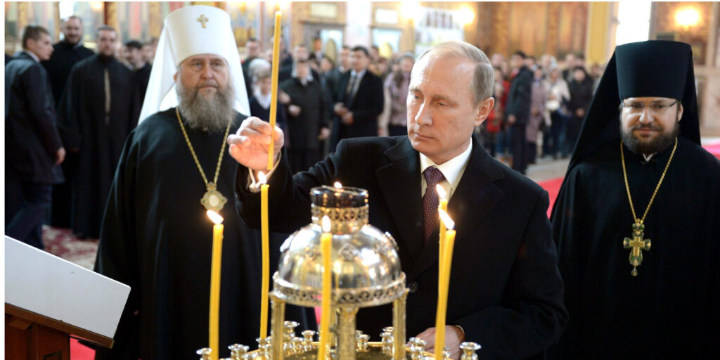 Putin in a Church